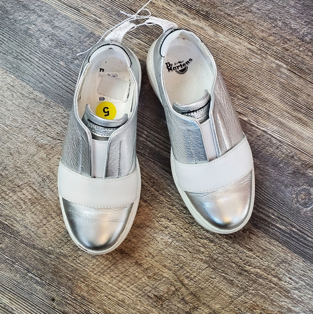 Dr Martens Lylah 5 Slip On Sneakers Metallic Leather Women